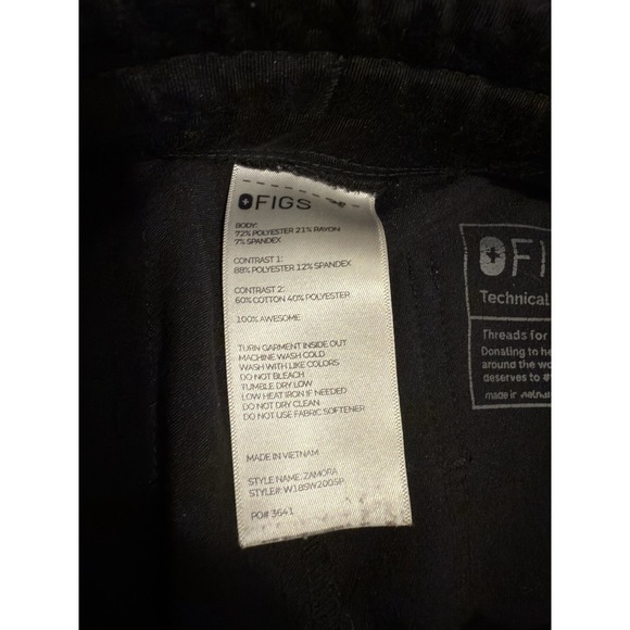 Figs Scrub Technical Collection Black Jogger Pant Size XS - Picture 5 of 5